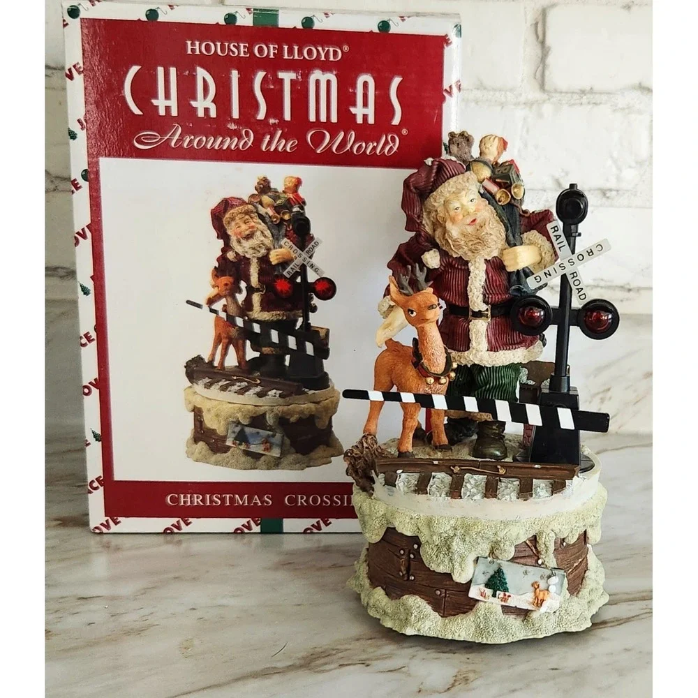 House Of LLoyd Christmas Around The World Christmas Crossing Light's up W/ Sound
